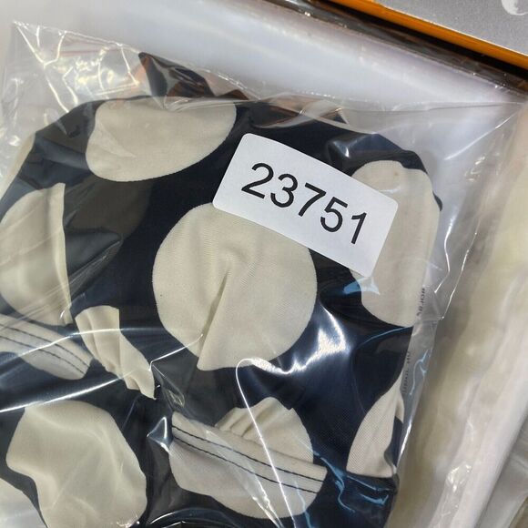 Chaps Tankini Top Women 14 Black Polka Dot Sleeveless Halter Neck Push Up Swim - Picture 7 of 7